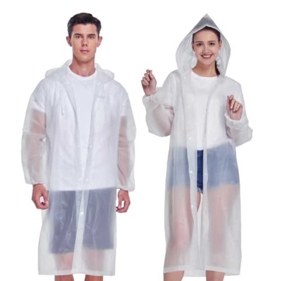 Emergency Poncho Rain - 2 Pack Waterproof Rain Ponchos for