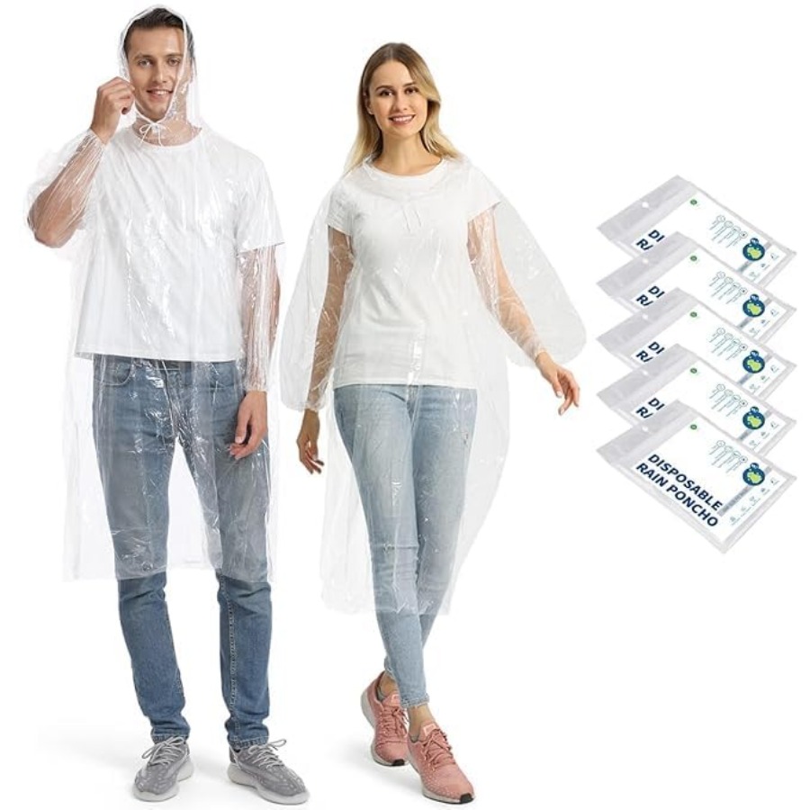 Emergency Poncho Rain - 5/10/20 Pack Rain Ponchos, Disposable Emergency