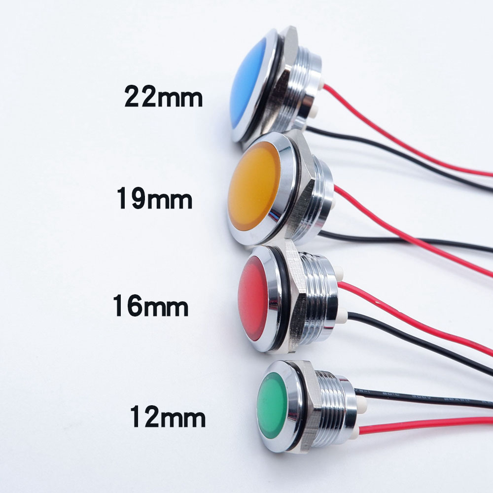 10pcs 12/16/19/22mm Metal LED  - Signal Panel Orange 리뷰 및 가격