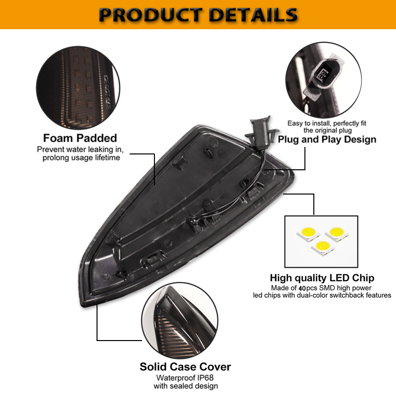LED Dynamic Turn Signal Light  - Signal Panel Orange 리뷰 및 가격