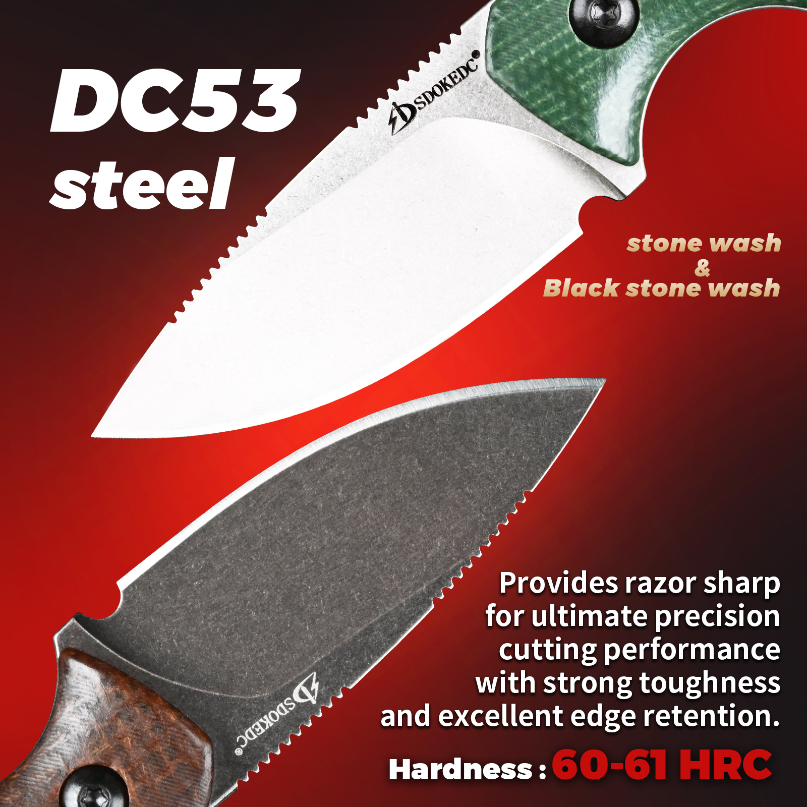 Premium SDOKEDC DC53 Steel EDC - Bushcraft Knife Fixed 리뷰 및 가격