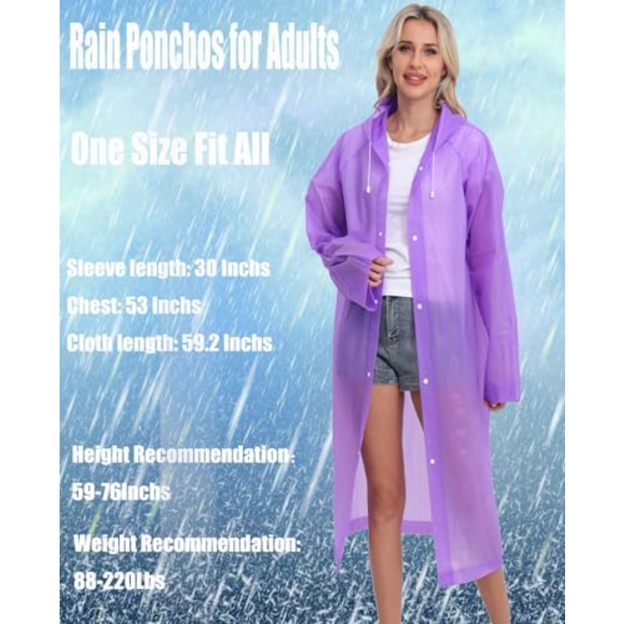 2-Pack Reusable Rain Ponchos f - Emergency Poncho Rain 리뷰 및 가격