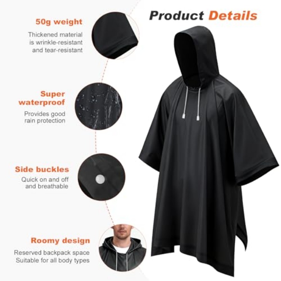 8 Pack Hooded Rain Ponchos for - Emergency Poncho Rain 리뷰 및 가격