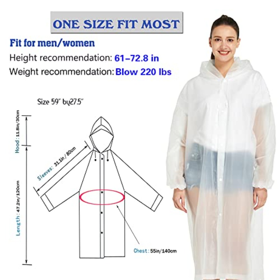 2 Pack Waterproof Rain Ponchos - Emergency Poncho Rain 리뷰 및 가격