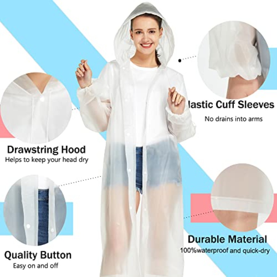 2 Pack Waterproof Rain Ponchos - Emergency Poncho Rain 리뷰 및 가격