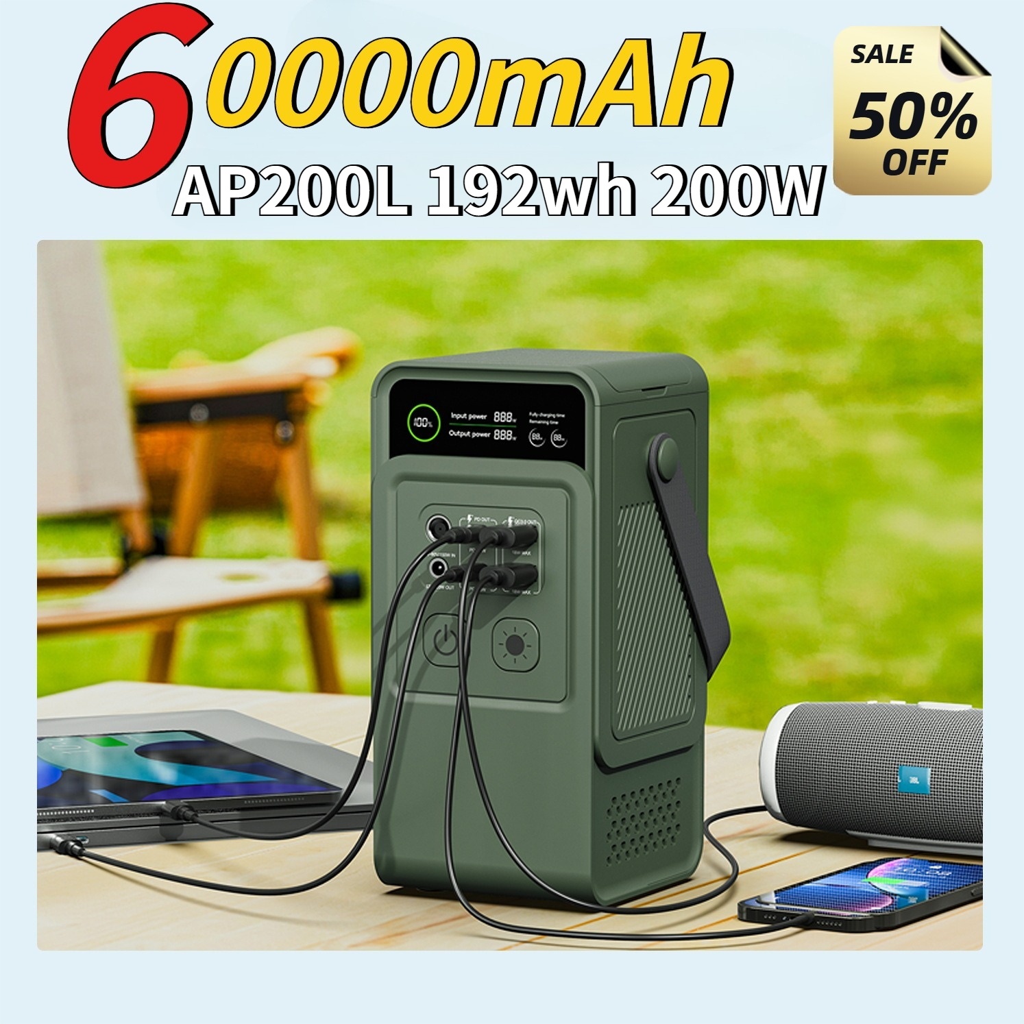 60000mAh 200W 192Wh Camping Po - Solar Emergency Charger 리뷰 및 가격