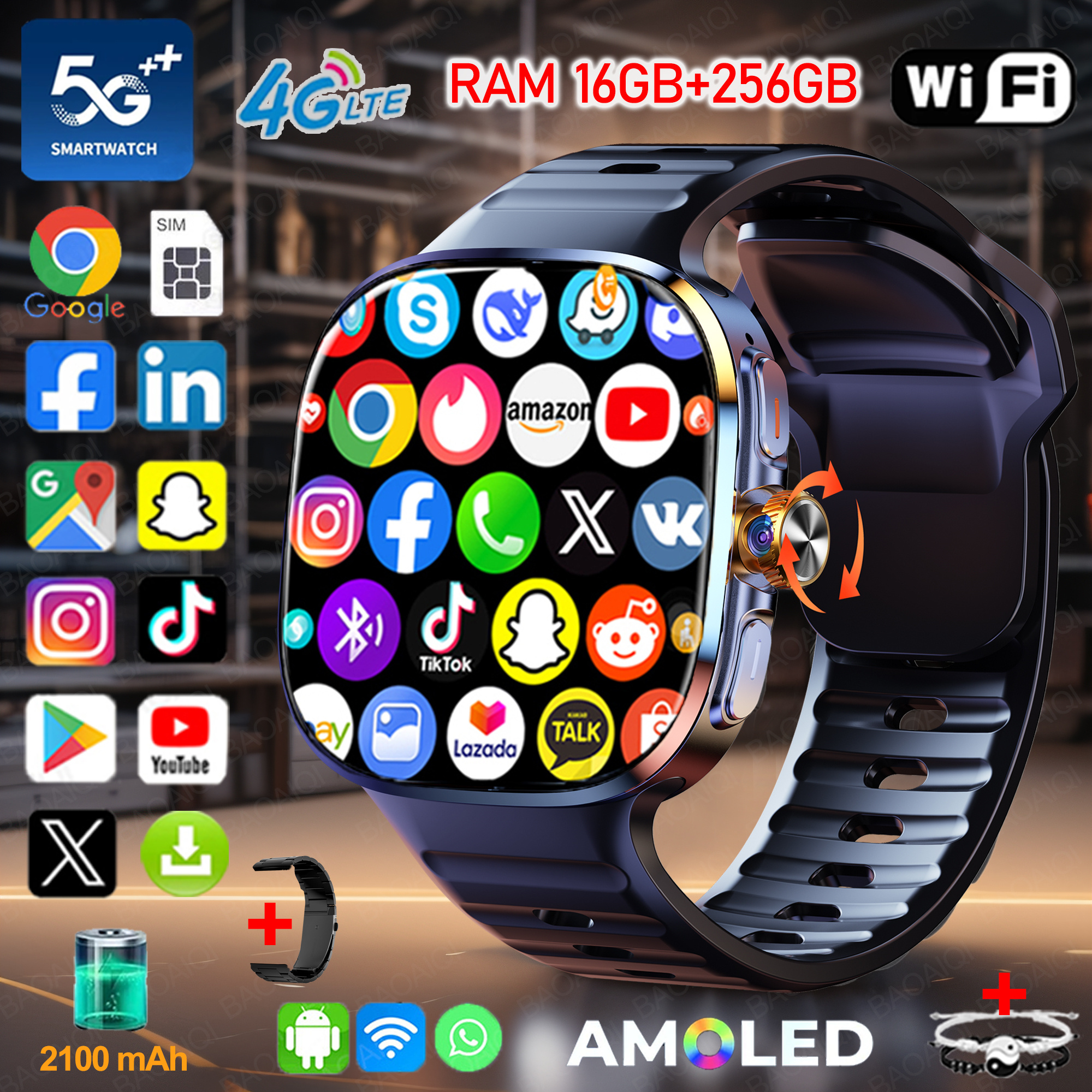 New Large Screen Smartwatch 4G - Compass Lensatic 리뷰 및 가격