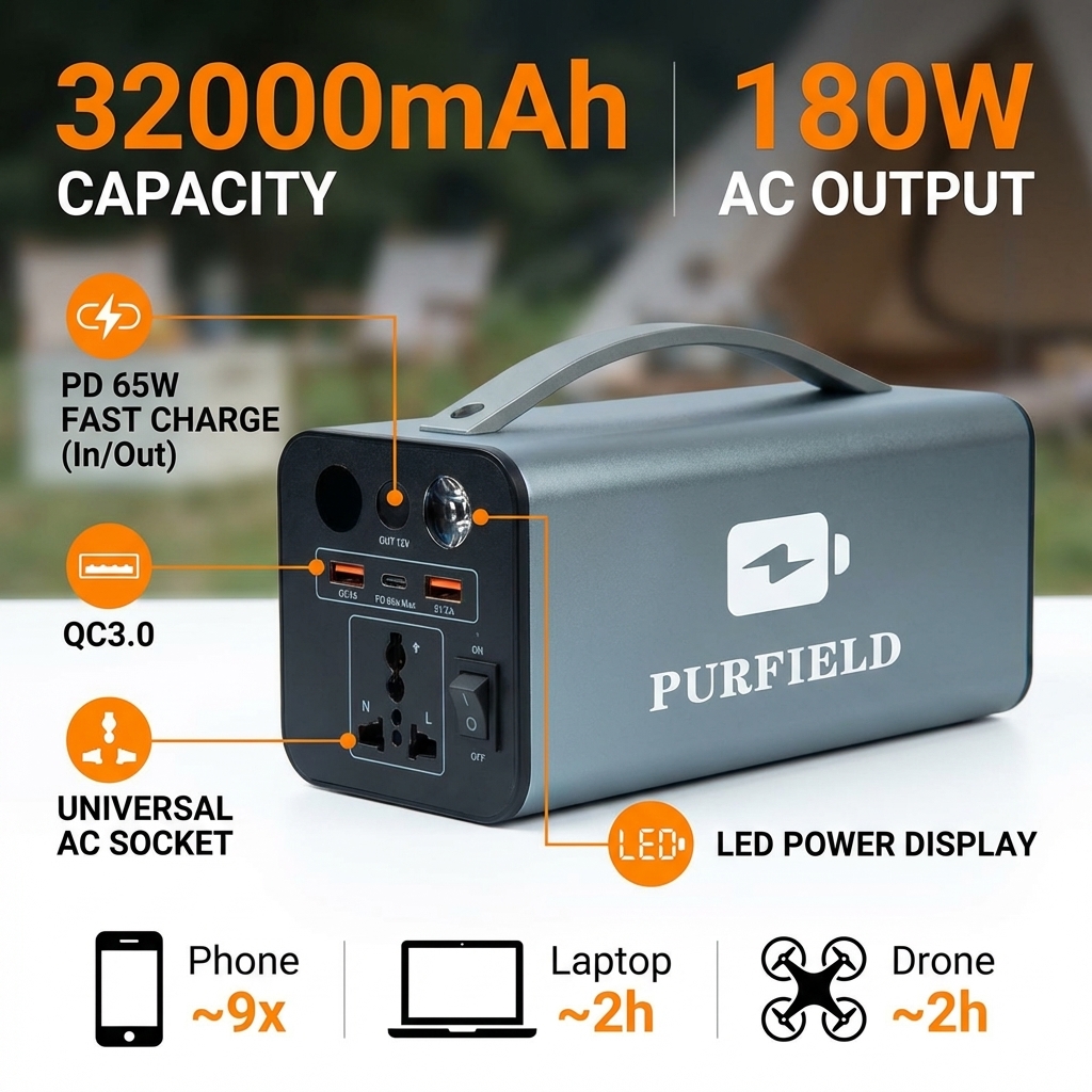 180W Outdoor Power Station 320 - Solar Emergency Charger 리뷰 및 가격