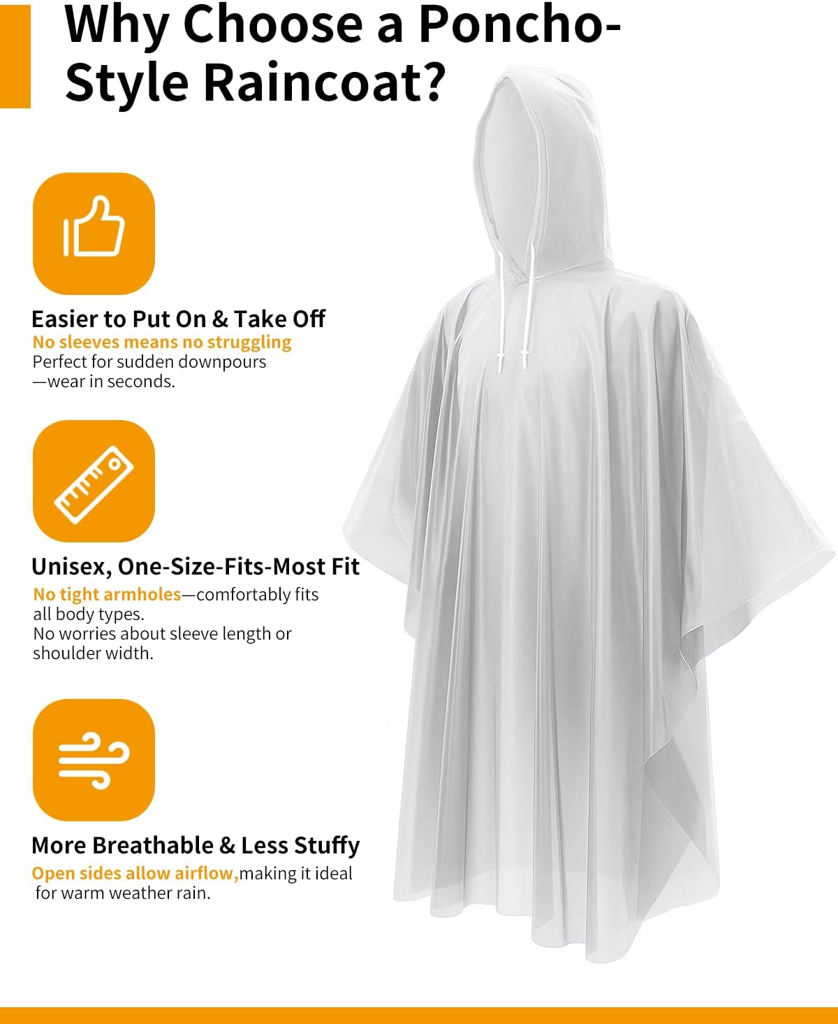 Extra Long Rain Ponchos for Ad - Emergency Poncho Rain 리뷰 및 가격