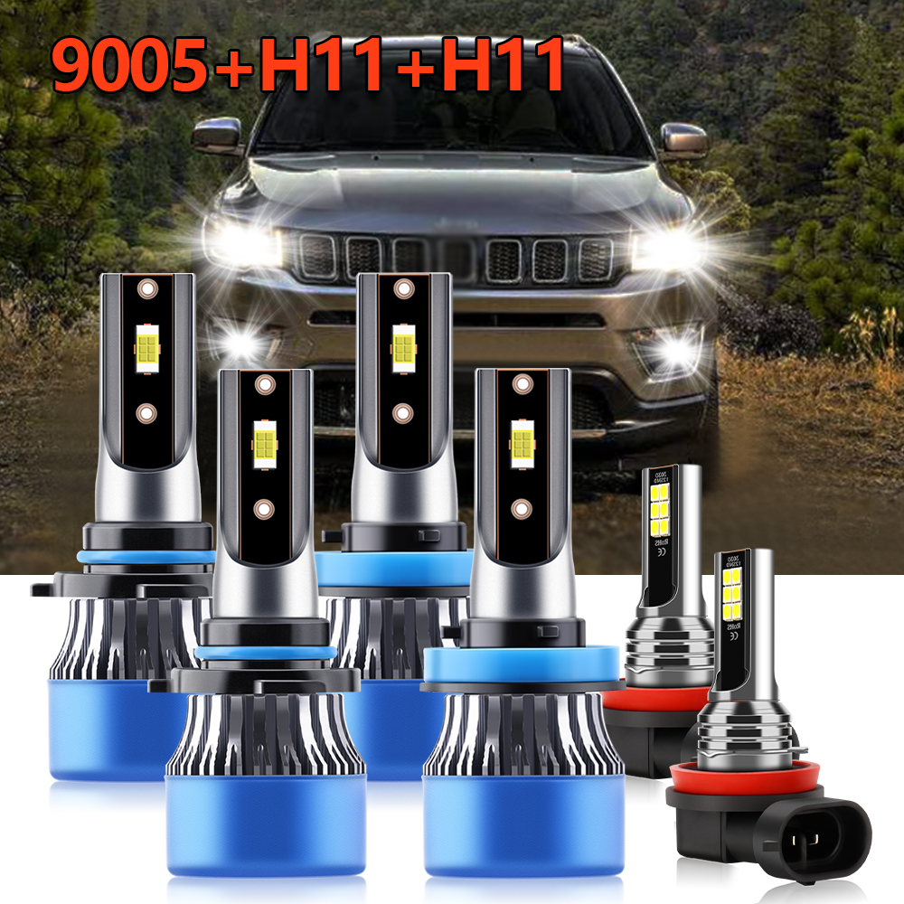 6x Combo LED Headlight 9005 H1 - Compass Lensatic 리뷰 및 가격