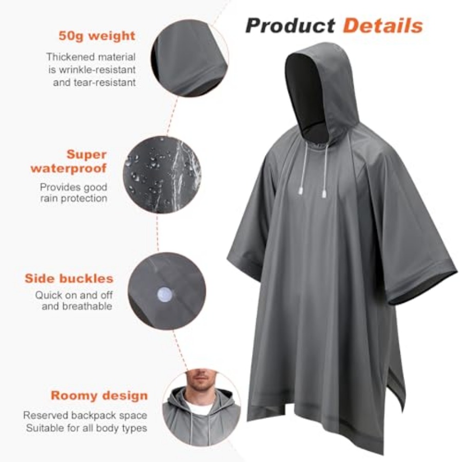 8 Pack Hooded Rain Ponchos for - Emergency Poncho Rain 리뷰 및 가격
