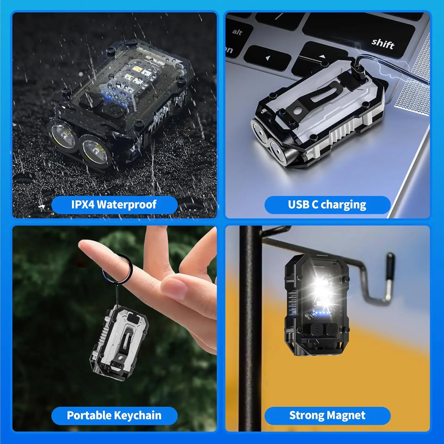 Mini COB Keychain Flashlight,C - Fishing Kit Compact 리뷰 및 가격
