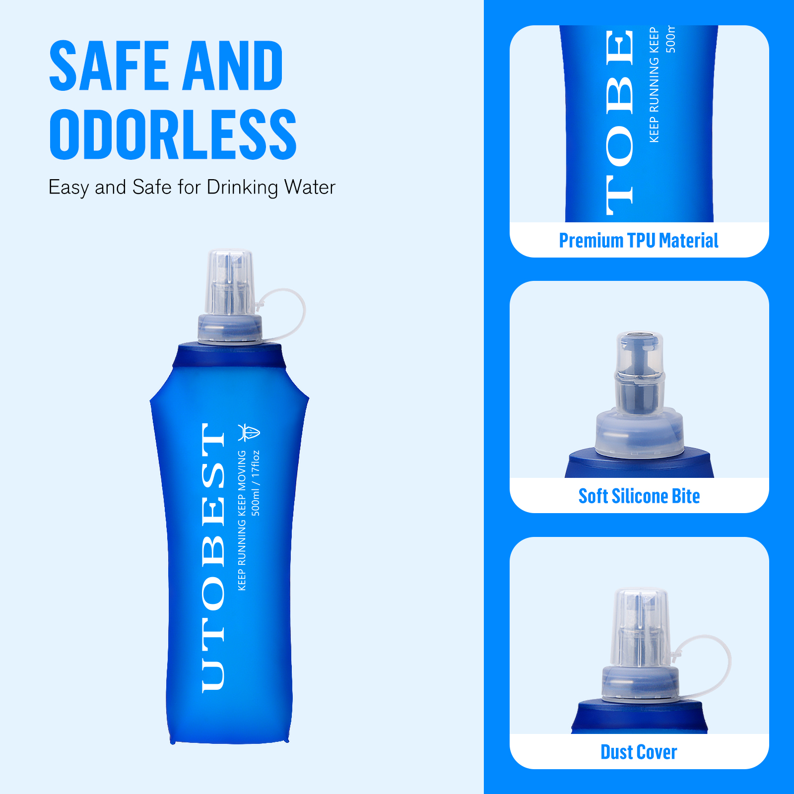 UTOBEST 250ml 350ml 500ml Soft - Water Bag Collapsible 리뷰 및 가격