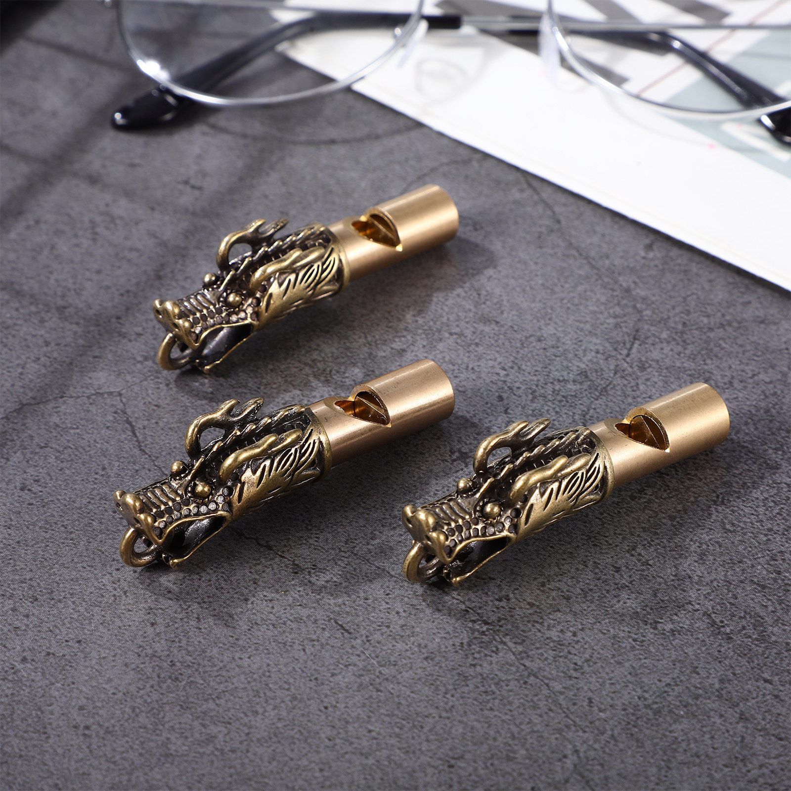 3Pcs Dragon Head Brass Whistle - Emergency Whistle Loud 리뷰 및 가격