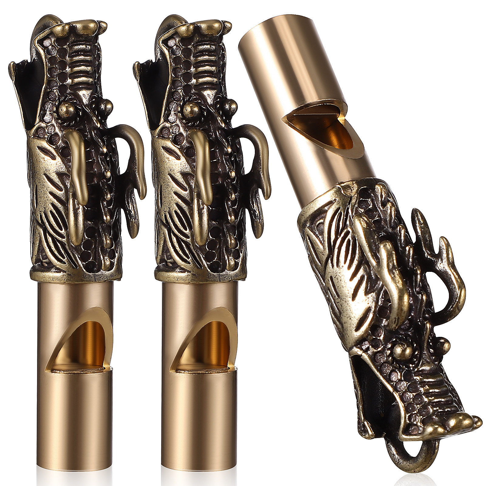 3Pcs Dragon Whistles Brass Ret - Emergency Whistle Loud 리뷰 및 가격