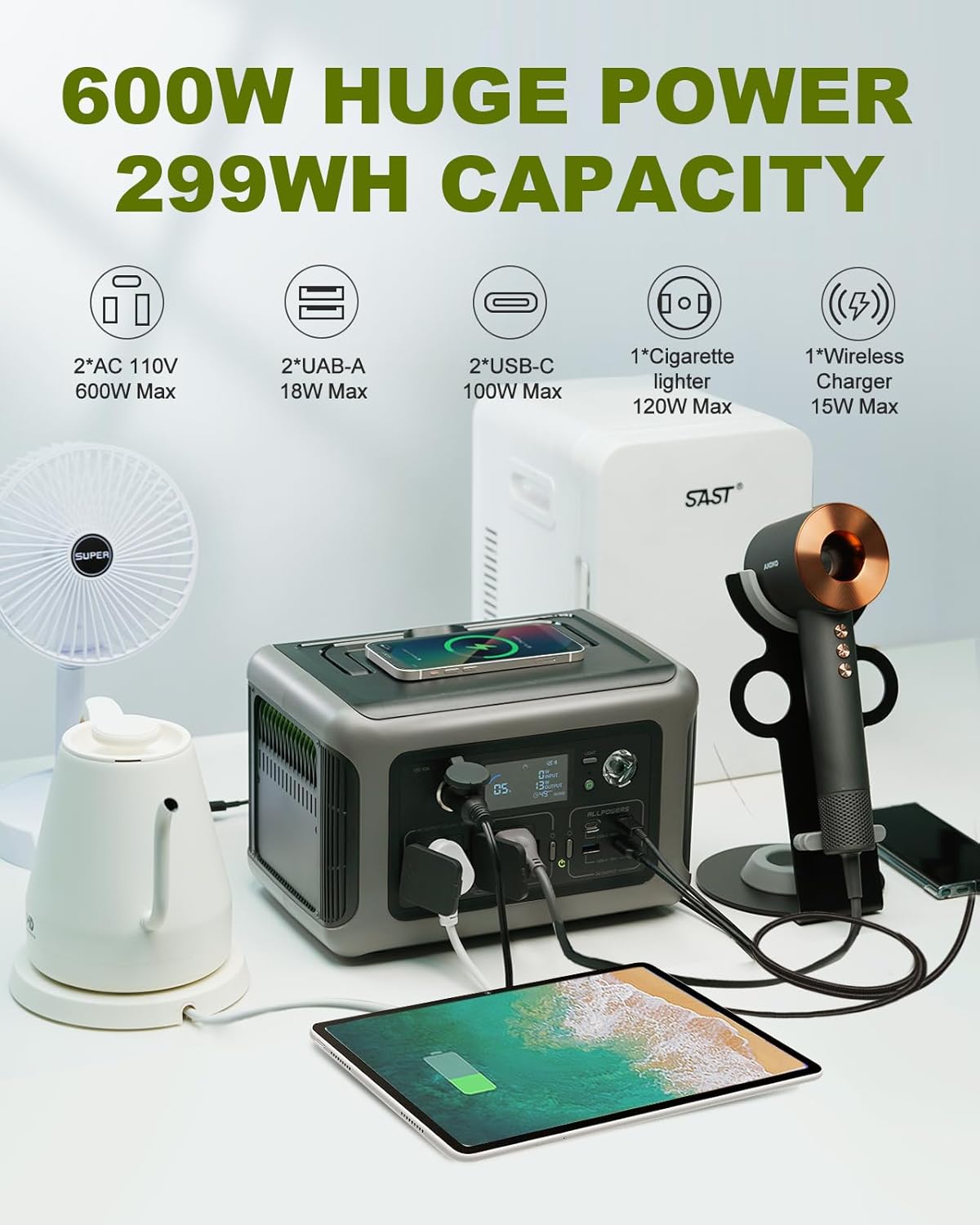 ALLPOWERS R600 299Wh 600W LiFe - Solar Emergency Charger 리뷰 및 가격