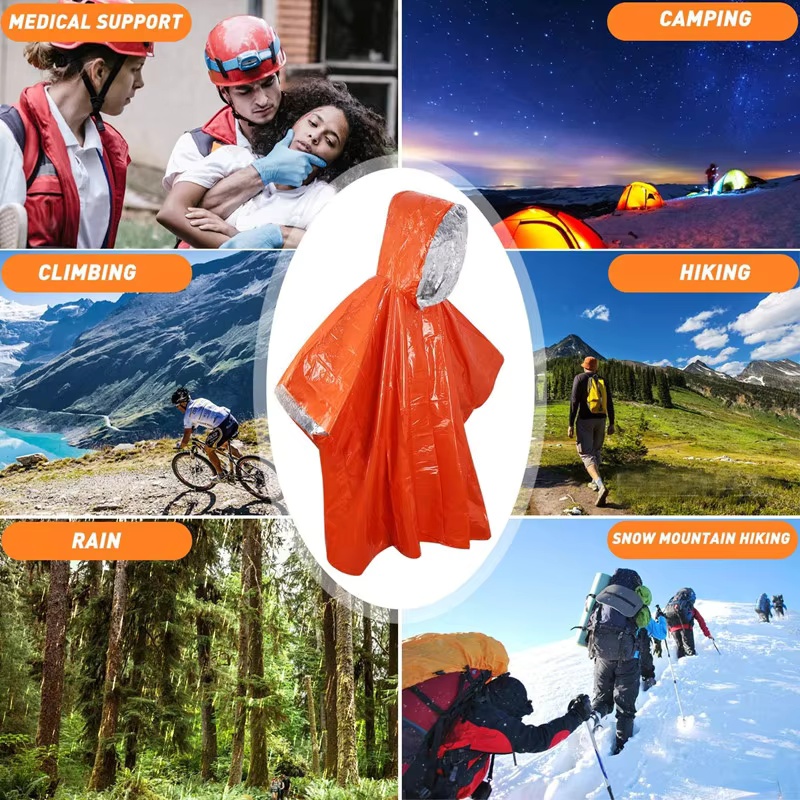 Emergency Survival Rain Poncho - Survival Blanket Reflective 리뷰 및 가격