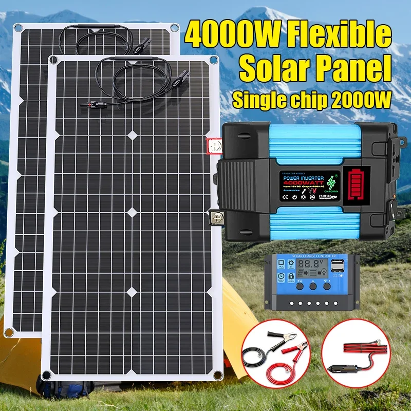 4000W Solar Panel Kit 12V To 1 - Solar Emergency Charger 리뷰 및 가격
