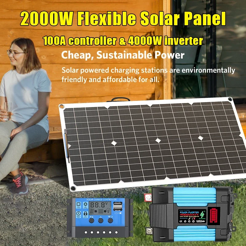 4000W Solar Panel Kit 12V To 1 - Solar Emergency Charger 리뷰 및 가격