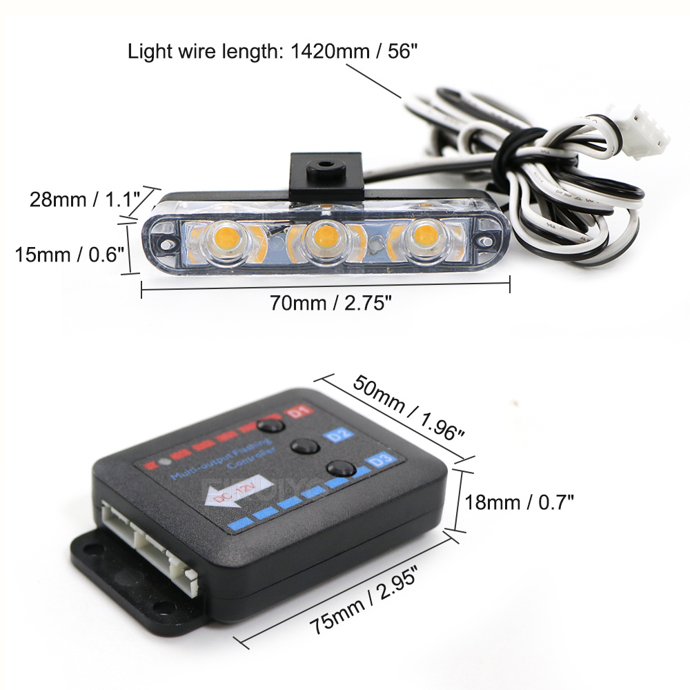 4x 3 LED Grill Car LED Strobe  - Sos Light Strobe 리뷰 및 가격